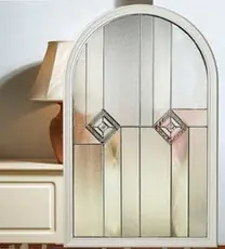 Decorative glass design for composite doors