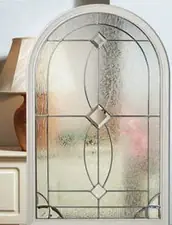 Decorative glass design for composite doors