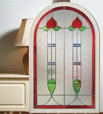 Decorative glass design for composite doors