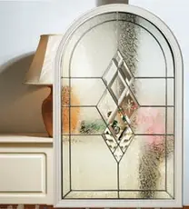 Decorative glass design for composite doors