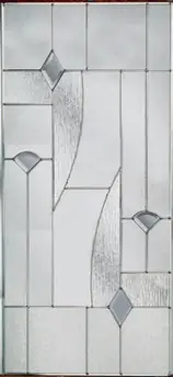 Decorative glass design for composite doors