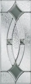 Decorative glass design for composite doors