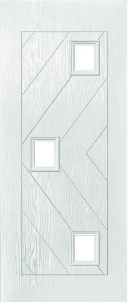 Decorative glass design for composite doors