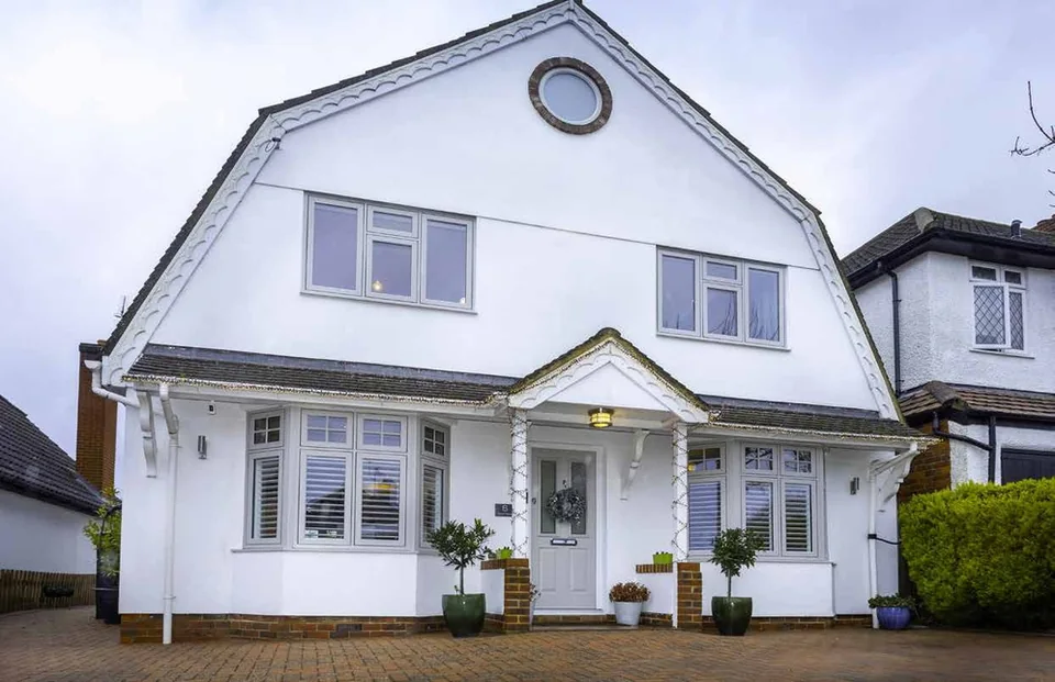 White rendered detached home with flush casement windows – Hale Windows And Doors